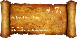 Albecker Tas névjegykártya